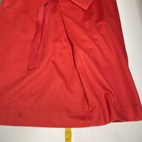 Decoster‎ Shift Dress Womens Small Red Tie Neck 3/4 Sleeve Artsy A-Line - Picture 14 of 14